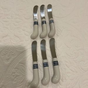 Vintage Stainless Ceramic Made In Taiwan Butter Spreader Cheese Spreader